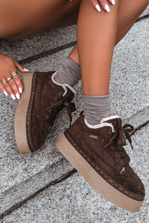 Bottes de neige avec plateforme et lacets Big Star UU274188 en chocolat