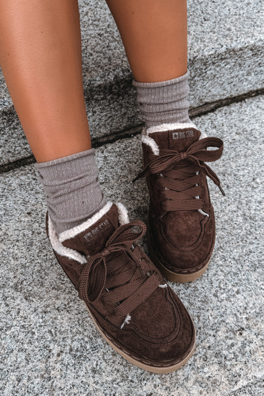 Bottes de neige avec plateforme et lacets Big Star UU274188 en chocolat