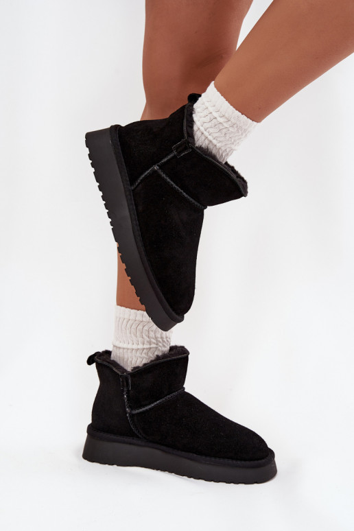 Geïsoleerde sneeuwlaarzen van faux suede met bont aan de binnenkant Vinceza 97961 zwart