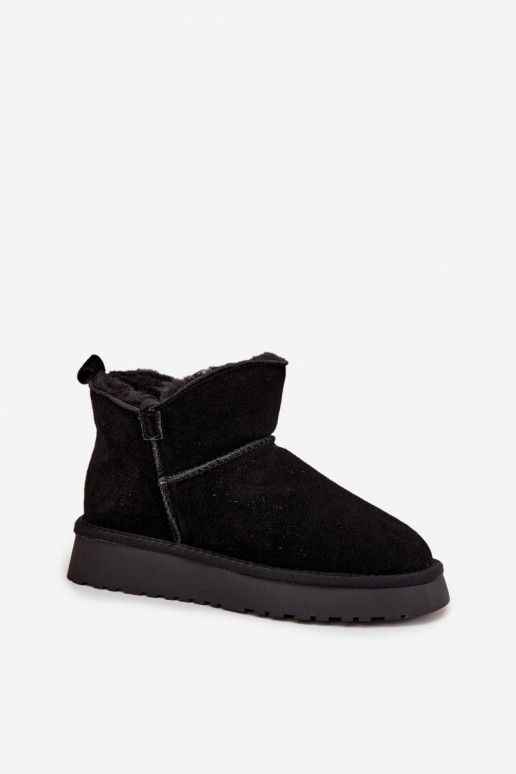Warmes Kunstveloursleder Schneestiefel mit Fell innen Vinceza 97961 schwarz