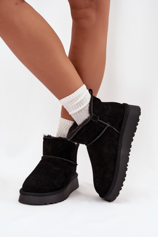 Geïsoleerde sneeuwlaarzen van faux suede met bont aan de binnenkant Vinceza 97961 zwart