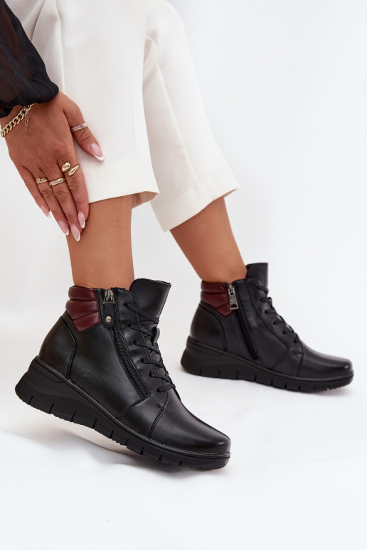 Bottines isolées pour femmes avec plateforme Vinceza 39963 noires