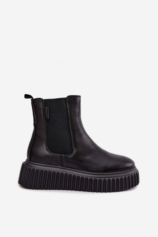 Bottines pour femmes élégantes avec plateforme noire Big Star