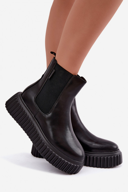 Bottines pour femmes élégantes avec plateforme noire Big Star