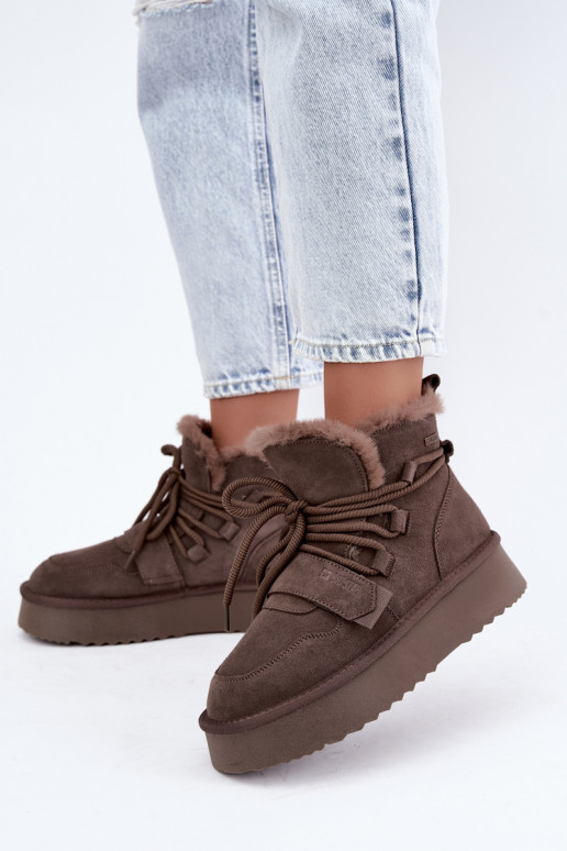 Bottes de neige en daim pour femmes marron Big Star