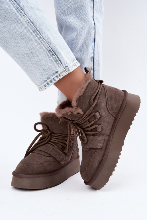 Bottes de neige en daim pour femmes marron Big Star