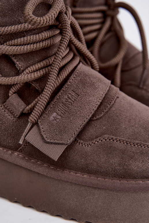 Bottes de neige en daim pour femmes marron Big Star