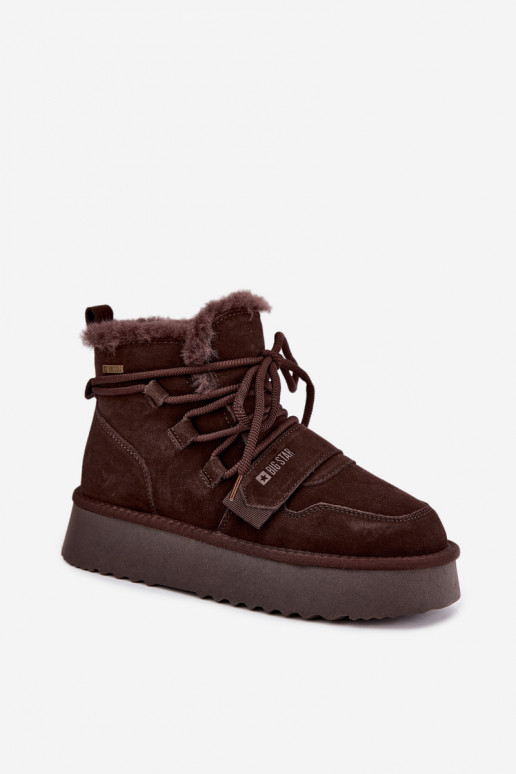 Bottes de neige en daim pour femmes chocolat Big Star