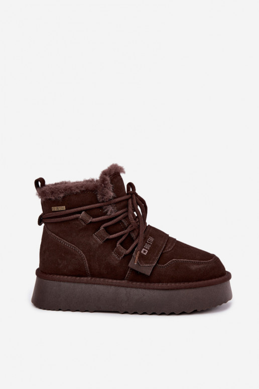 Bottes de neige en daim pour femmes chocolat Big Star