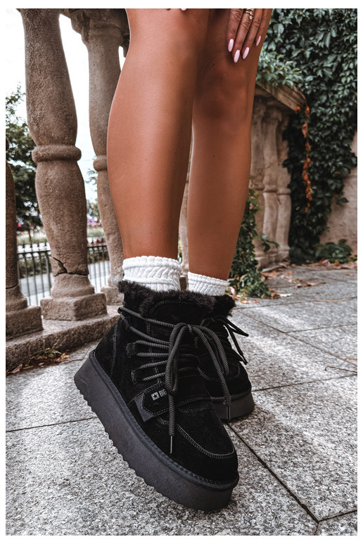 Bottes de neige en daim pour femmes noires Big Star