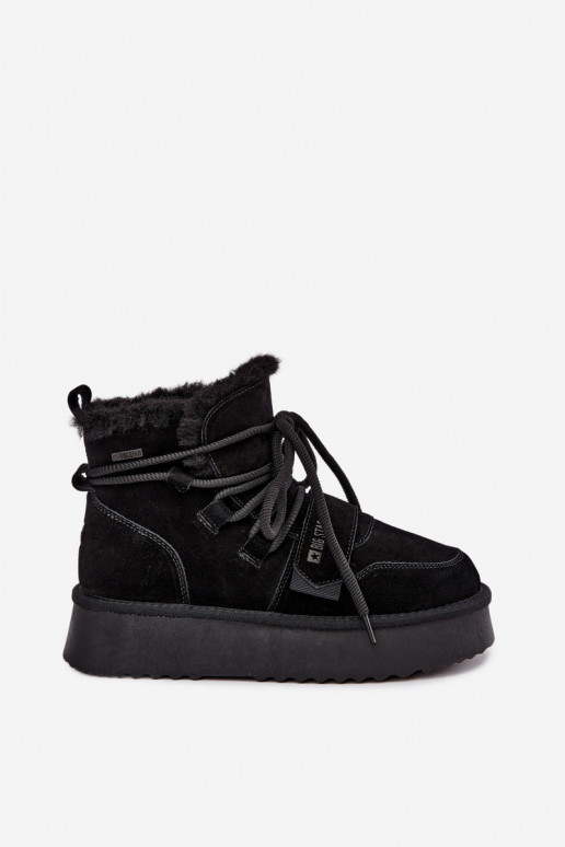 Damen Wildleder Schneestiefel schwarz Big Star