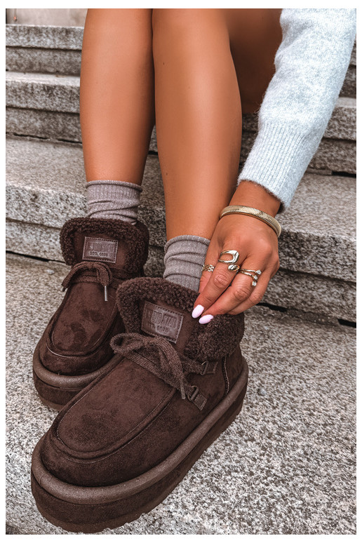 sneeuwschoenen met platform en isolatie Big Star UU274214 in chocoladekleur