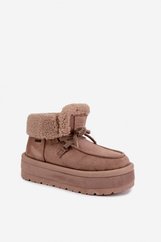 sneeuwschoenen met platform en isolatie Big Star UU274215 in zandkleur