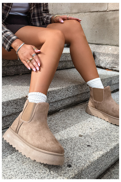 bottes de neige pour femmes avec plateforme Big Star UU274173 couleur sable