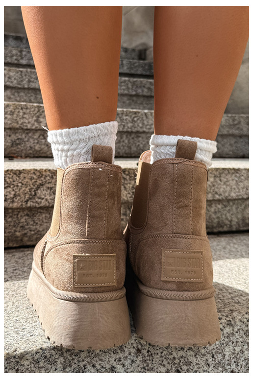 Schneestiefel für Damen mit Plattform Big Star UU274173 in Sandfarbe