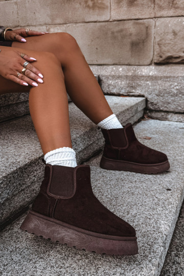 sneeuwschoenen voor dames met platform Big Star UU274174 in chocoladekleur