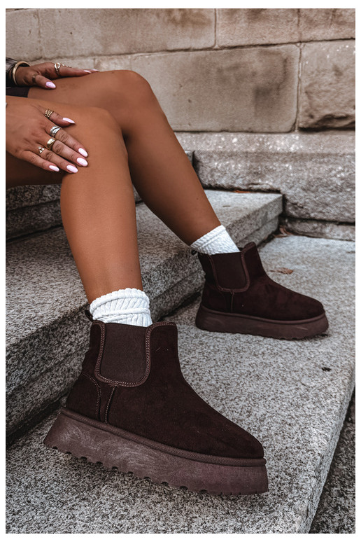 bottes de neige pour femmes avec plateforme Big Star UU274174 couleur chocolat