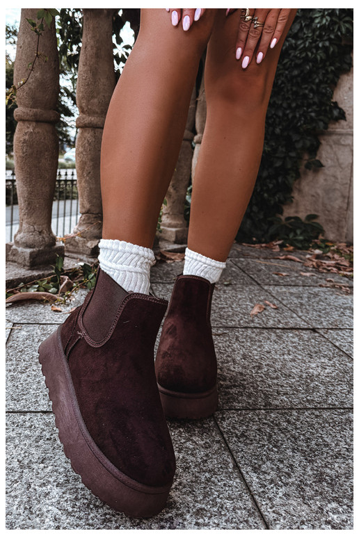 sneeuwschoenen voor dames met platform Big Star UU274174 in chocoladekleur