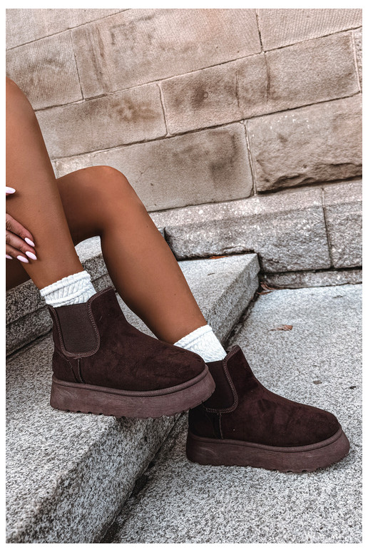 bottes de neige pour femmes avec plateforme Big Star UU274174 couleur chocolat