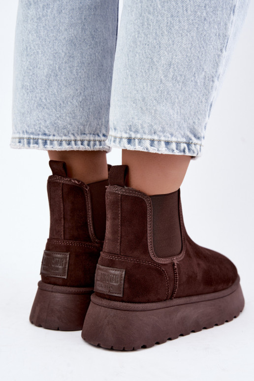 bottes de neige pour femmes avec plateforme Big Star UU274174 couleur chocolat