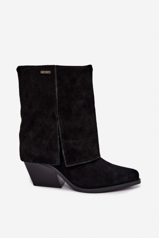 Cowboy-Stiefeletten mit Absatz aus natürlichem Wildleder Big Star UU274113 schwarz
