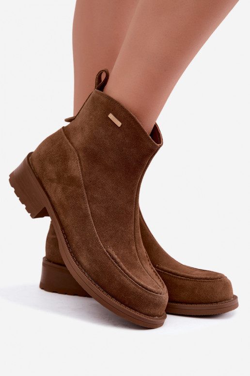 Bottes en daim pour femmes avec isolation Big Star UU274601 marron