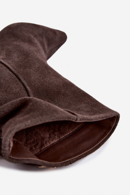 Bottes en daim avec talons fins et isolation, à enfiler Big Star UU274492 marron
