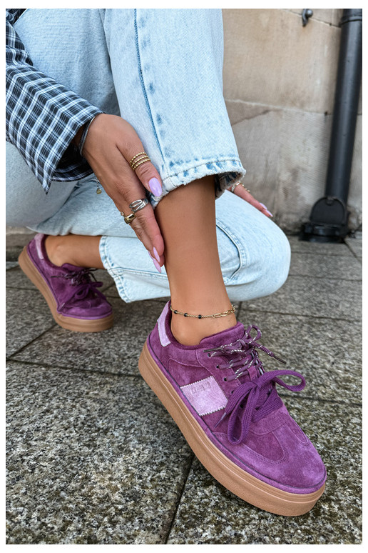 Lila Damen-Sneaker aus Kunstveloursleder mit Isolierung Big Star UU274772