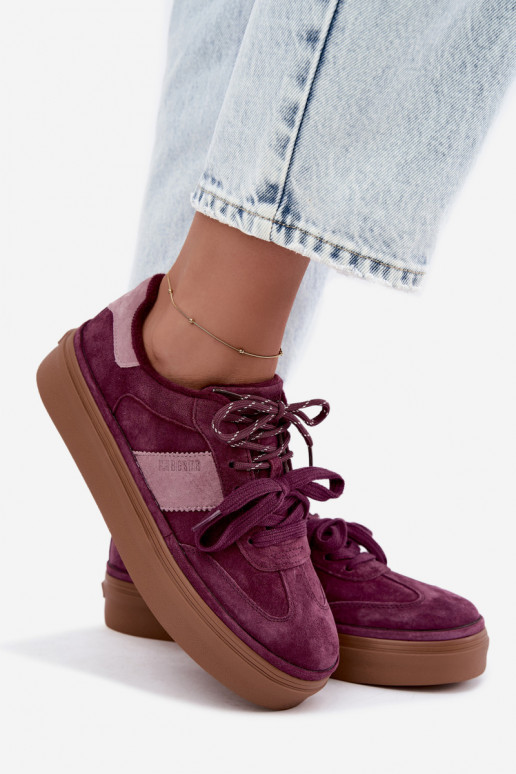 Lila Damen-Sneaker aus Kunstveloursleder mit Isolierung Big Star UU274772