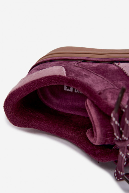 Baskets violettes pour femmes en daim synthétique avec isolation Big Star UU274772