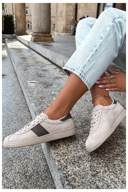 Synthetische suede dames sneakers Big Star UU274440 in zand