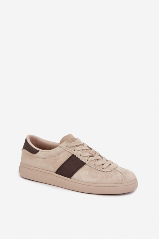 Synthetische suede dames sneakers Big Star UU274440 in zand