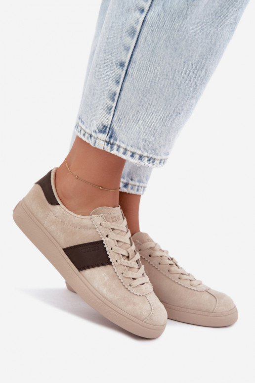 Baskets pour femmes en daim synthétique Big Star UU274440 en sable