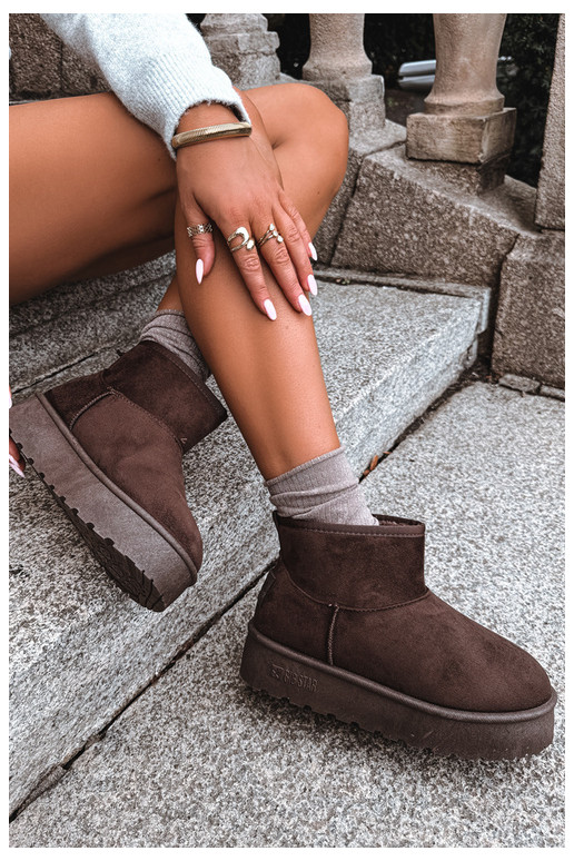 Schneestiefel mit Plattform Big Star UU274223 in Schokolade