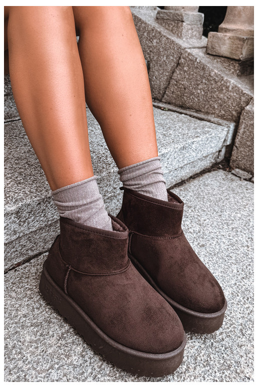 Sneeuwlaarzen met platform Big Star UU274223 w chocola