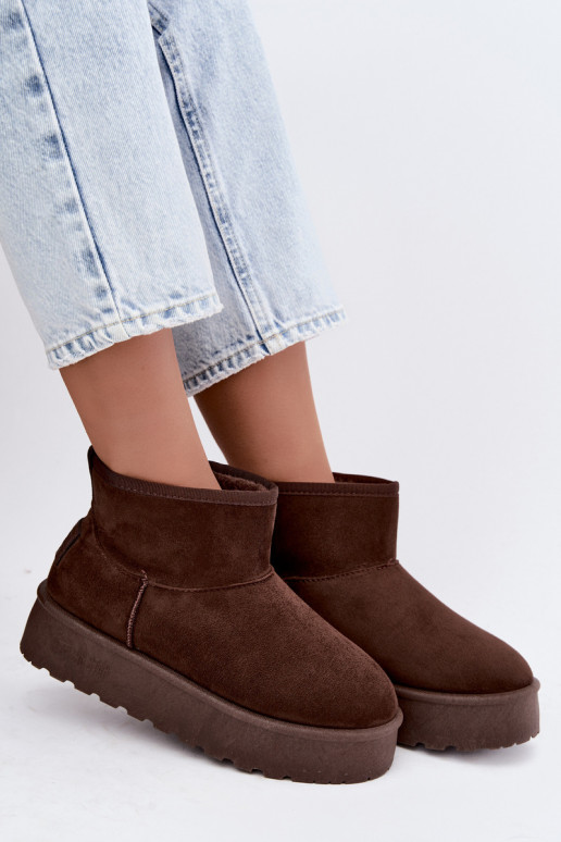 Sneeuwlaarzen met platform Big Star UU274223 w chocola