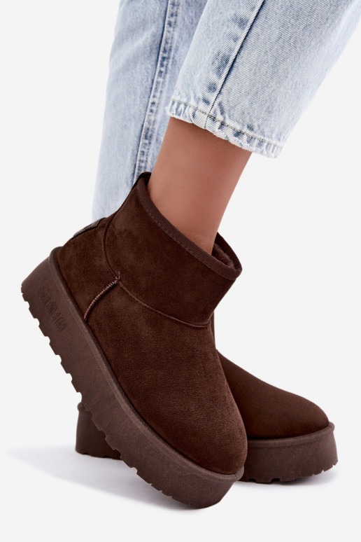 Schneestiefel mit Plattform Big Star UU274223 in Schokolade