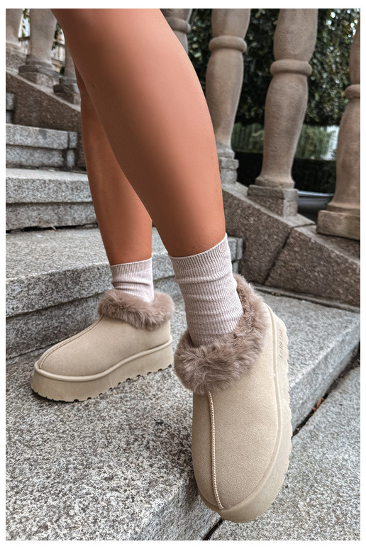 Schneestiefel mit Plattform und Fell Big Star UU274204 in Sand