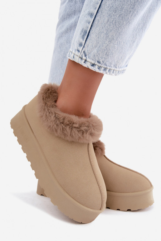 Schneestiefel mit Plattform und Fell Big Star UU274204 in Sand