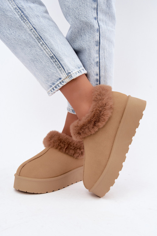 Sneeuwlaarzen met platform en bont Big Star UU274202 in bruin