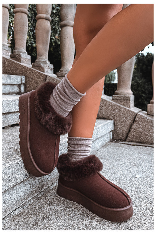 Bottes de neige avec plateforme et fourrure Big Star UU274203 en chocolat