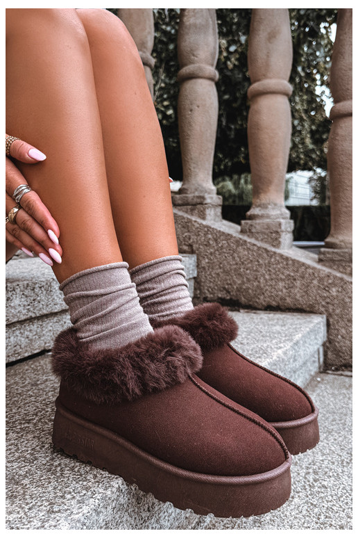 Bottes de neige avec plateforme et fourrure Big Star UU274203 en chocolat
