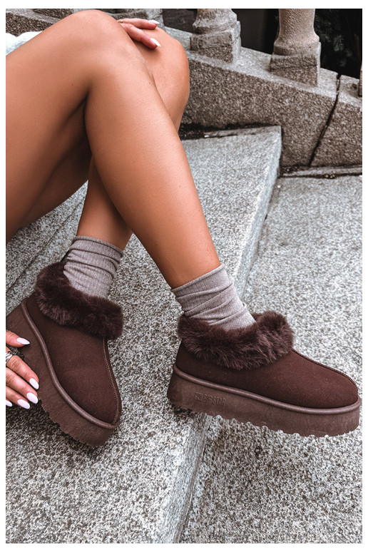 Sneeuwlaarzen met platform en bont Big Star UU274203 w chocola