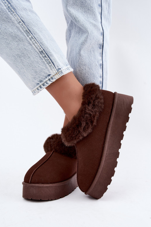 Bottes de neige avec plateforme et fourrure Big Star UU274203 en chocolat