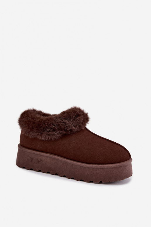 Schneestiefel mit Plattform und Fell Big Star UU274203 in Schokolade