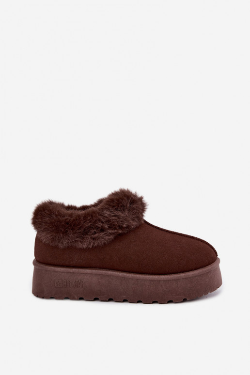 Schneestiefel mit Plattform und Fell Big Star UU274203 in Schokolade