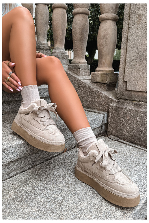 Bottes de neige avec plateforme et lacets Big Star UU274187 en sable