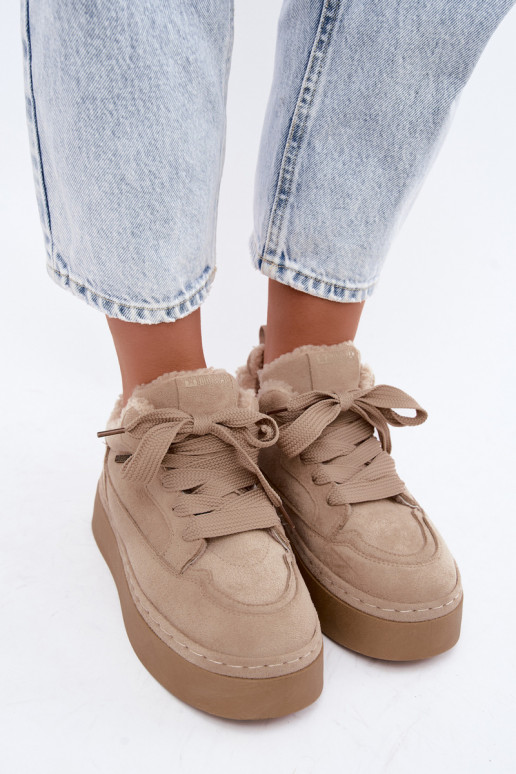 Bottes de neige avec plateforme et lacets Big Star UU274187 en sable