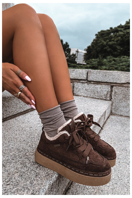 Bottes de neige avec plateforme et lacets Big Star UU274188 en chocolat