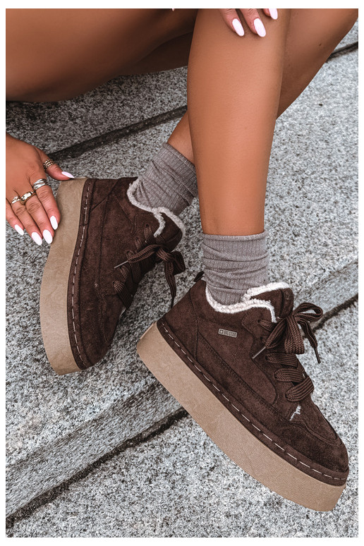 Bottes de neige avec plateforme et lacets Big Star UU274188 en chocolat
